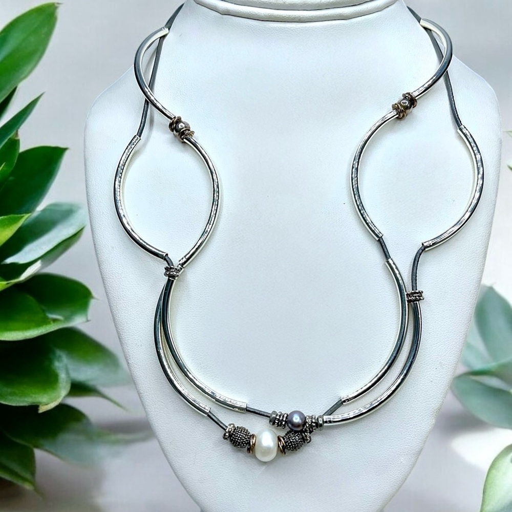 🌺Lizzy James Silver & Pearl Necklace/Bracelet